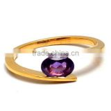 The Gopali Jewellers Amethyst Designer Ring-Vermeil Gold