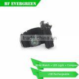 Outdoor Compass Flashlight Torch Lamp Light LED Date Display Wrist Watch Lamp thumbnail-1