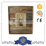Customized Size Natural Antique Crude Wood Photo Frame