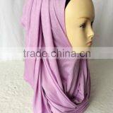 Fashion Beauty Women Muslim Jersey Cotton Solid Color Scarf Plain Hijabs thumbnail-3
