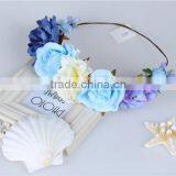 Charming Flowers Elastic Headbands,artificial Flower Crown Hair Jewelry Accessories thumbnail-3