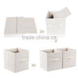 Foldable Storage Cubes Fabric Drawer Baskets Bins Set Closet Organizer Beige thumbnail-4