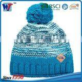 Custom Winter Mens Beanies Knitted Hat With Leather Patch Label thumbnail-1