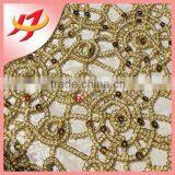 Cheap Round or Square Wedding Embroidered Gold Sequin Glitter Table Overlays thumbnail-5