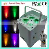 Three Years Warranty Rechargeable Uplight Wireless Battery Powered Par Can 6in1 RGBWA+UV 4x18w LED Par Light
