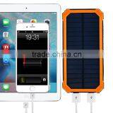 High Quality Waterproof Usb 12000mah Solar Charger Powerbank
