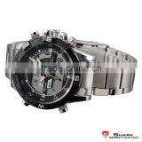 Mens Shark Digital LCD Outdoors Analog Quartz Sport Steel Wrist Watch thumbnail-4
