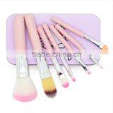 Hot Sell Professional 7pcs per Set Hello Kitty Makeup Brushes Pink Wood Handle Synthetic Hair Make up Brush Set thumbnail-3