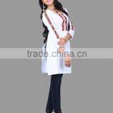 Smart White Embroidery Kurtis for Exports thumbnail-2