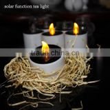 Solar Power Rechargeable LED Tealight Candle Flameless,Amber Yellow Light,Perfect Table Top Decoration For Home,Restaur