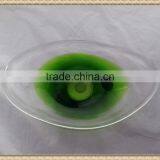 Cheap Clear Decorative Hand Blown Murano Oval Glass Plate for Hotel Centerpiece thumbnail-1