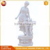 Good Quality White Stone Statue Of Mother And Baby thumbnail-1