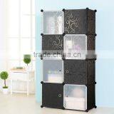Flower Printed Multifunction Floding Wardrobe Plastic Storage Cabinet Cube thumbnail-2