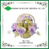 Colorful Flower Basket Wicker Gift Basket thumbnail-1