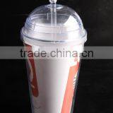 16oz Bpa Free Plastic Reusable Double Wall Tumbler With Dome Lid thumbnail-2