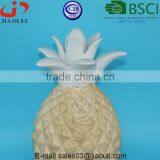New Design Home and Garden Decorations Ceramic Pineapple With Wood Print Decor thumbnail-3