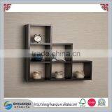 Intersecting Wood Wall Shelf / ShevIes, Modern Furniture Cubby Home Decor /Black thumbnail-1