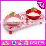 Brand New Wooden Pet Bowl With Stand, Lovely Stainless Pets Bowl Wood, Hot Sale Wooden Feed Bowl With Stand W06F015 thumbnail-2