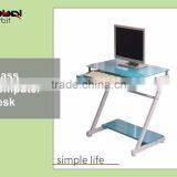 Laptop Table With Keyboard Storage Colorful Tempered Glass Computer Desk Table thumbnail-1