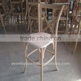 Rental Wedding Natural Cross Back Bar Dining Chair in Living Room thumbnail-1