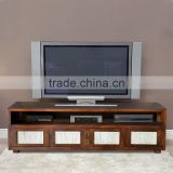 Sideboard tv MEXICO with frame bamboo dark brown teak wood furniture
