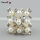 Vogue Custom Square Pearl and Rhinestone Buttons for Garments WBK-1467 thumbnail-1