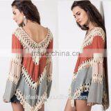 Online Shopping Fashion Women Long Sleeve Crochet Ladies Casual Clothing Top thumbnail-2