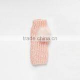 HAODUOYI Fashion Winter Women Solid Pink Half Finger Cute Sweet Warm Casual Warm Gloves thumbnail-3