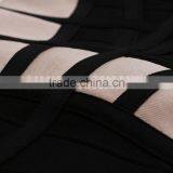 Black Geometric Color Block New Fashion 2015 HL Sleeveless O-Neck Bandage Dress Bodycon Girl Evening Party Dress thumbnail-4