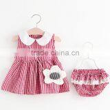 Baby New Products Boutique Clothes Set Infant Polka Dot Dress and Soild Color Bloomer Baby Girls Outfits thumbnail-4