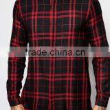 Long Sleeve Super Longline Shirt With Twill Check thumbnail-3