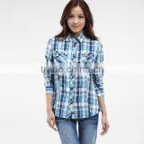 Wholesale Cheap Western Fashion Plaid Flannel Shirts for Girs thumbnail-4