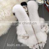 New Winter Genuine Fox Fur Vest Women's Full Pelt Waistcoat Warm Fashion Short Gilet thumbnail-6