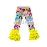 Wholesale Giggle Moon New Pants Design for Girl Fall and Winter Children Girls Cotton Triple Ruffle Cartoon Printing Pants thumbnail-1