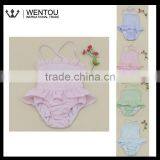 Monogrammed Girls Seersucker Blank Swimsuit thumbnail-1