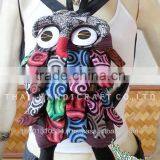 Hill Tribe Patchwork Fabric OWL Back Pack thumbnail-1