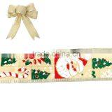 Multicolor Tree Santa Claus Pattern Imitation Silk Satin Ribbon For Christmas Decoration 5.0cm thumbnail-2