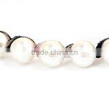 Acrylic Headband Black Multicolor Flower Pattern thumbnail-2