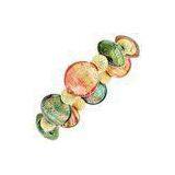 Elastic Wire Colored Glass Bead Bracelet , Antique Silver Tinsel Treatment thumbnail-1