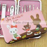 Cartoon Nail Clipper Kit Nail Tools Nail Care Scissor Tweezer Knife Ear Pick Manicure Set Tools Case thumbnail-3