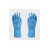 Straight Cuff Household Latex Hand Gloves , Sky Blue Dish Washing Gloves