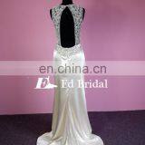Stunning Beaded Sleeveless Cutout Neckline Open Back Sexy Patterns Long Prom Dress For Girls thumbnail-2