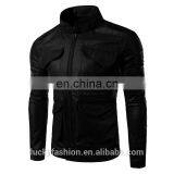 2016 New Style Stand-up Collar Faxu Leather Jacket For Men thumbnail-4