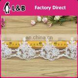 2016 Manufacturer Flower Designs Embroideried Ivory Bridal Lace Trimmings,embroidered Bridal Lace Trim thumbnail-2