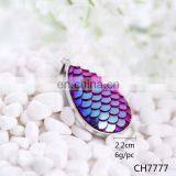Hot Sale Metal Alloy Oval Shape Mermaid Scale Tail Charm Pendant for Bracelet Making