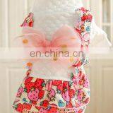 Pet Dog Cat Floral Strawberry Skirt Big Bowknot Skirt Dress Puppy Pomeranian Apparel Clothes thumbnail-3