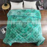 2020 New Weighted Blankets Turkey Model Gold Baroque Design One Side Embossed Green Mink Blanket For Dubai