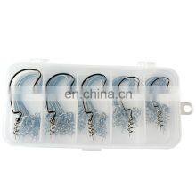 Fishing Offset Crank Worm Hook 4# 2# 1# 1/0 2/0 Barbed Hooks With Lock Pin thumbnail-4