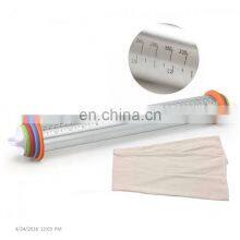 Hot Selling Stainless Steel Roller Dough Rolling Pin, Removable Adjustable Thickness Rings