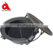Wholesale Outdoor BBQ Round Enamel Cast Iron Hibachi Grill thumbnail-3